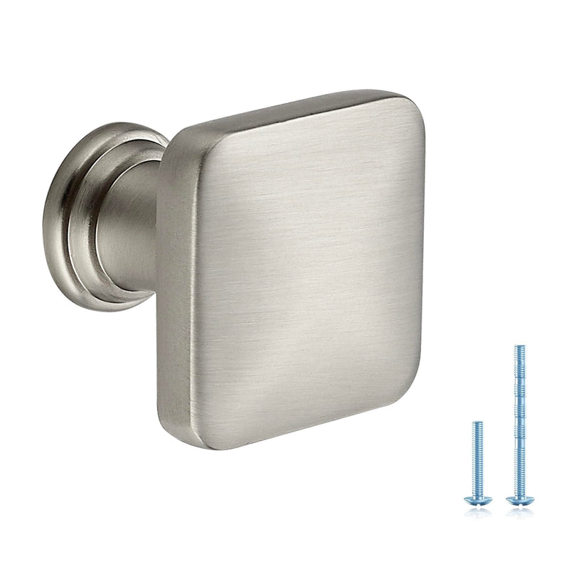 JOY DECOR 15 Pack Brushed Nickel Cabinet Knobs, 1-1/8 Inch Zinc Alloy Single Hole Drawer Pulls for Dressers, Cabinets and Kitchen Hardware