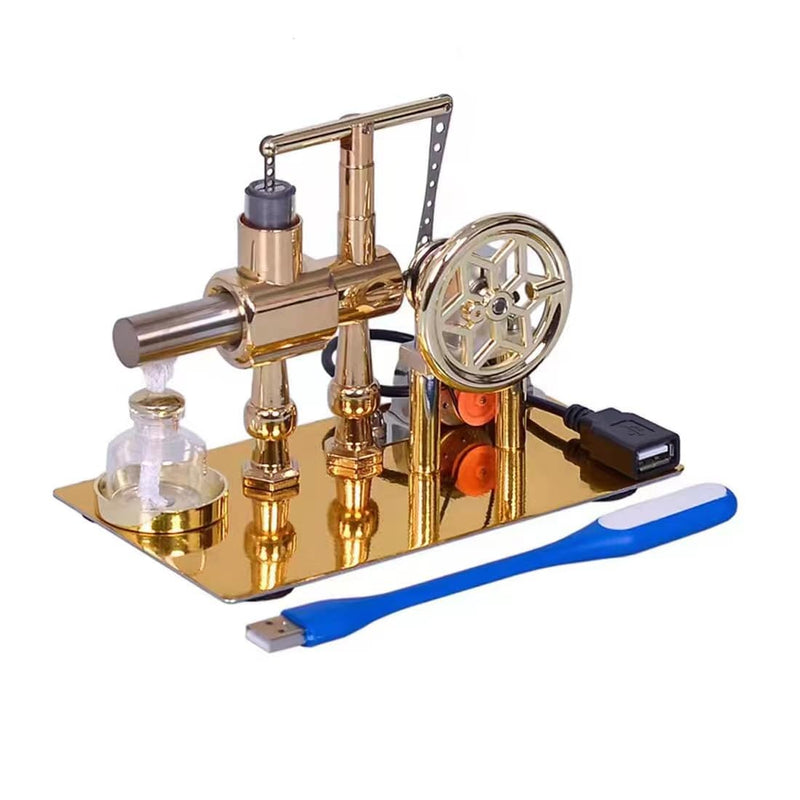 [Australia - AusPower] - Hot Air Stirling Engine Motor Education Model Electricity Power Generator LED Lights Kit Teaching Stirling Engine Kit for Adults Desktop Educational Toy Gift for Engineers (KTP01) KTP01 