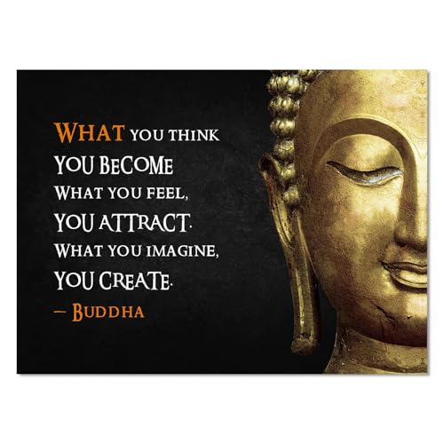 YPY Buddha Zen Wall Art Canvas, Motivational Quotes, 16"x24" 24"L x 16"W