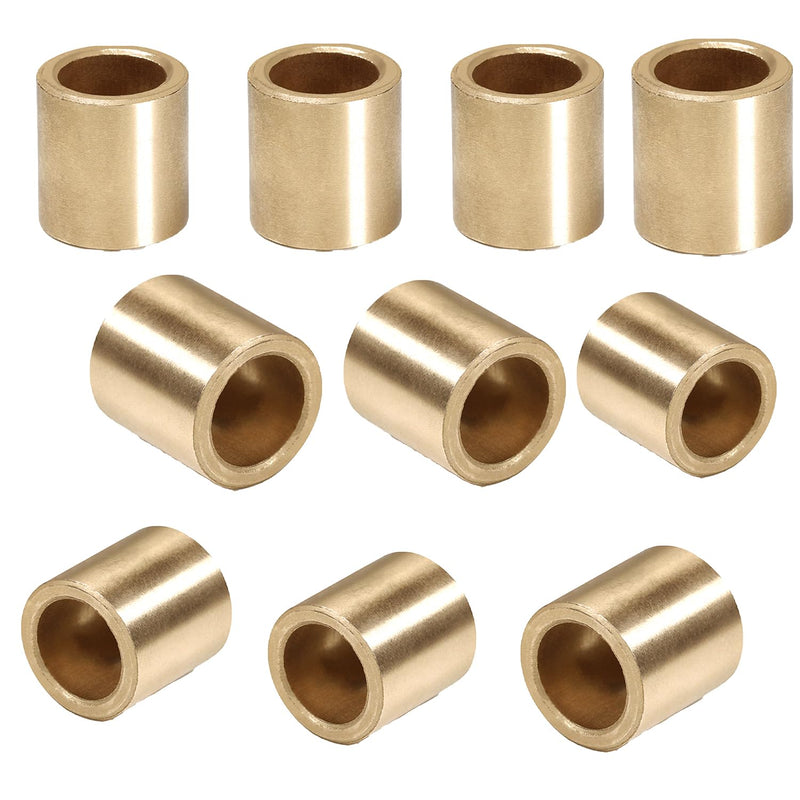 [Australia - AusPower] - sleeve bearings 1/4 inch bore 10 PCS Brass Self-Lubricating Sintered Bronze Bushings 6mm Bore 10mm OD 10mm Length 