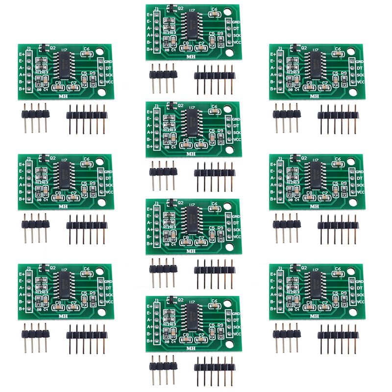 [Australia - AusPower] - 10pcs HX711 Load Cell Amplifier Module Board kit A/D Converter Module for Arduino Human Body Scale Pressure Sensors 