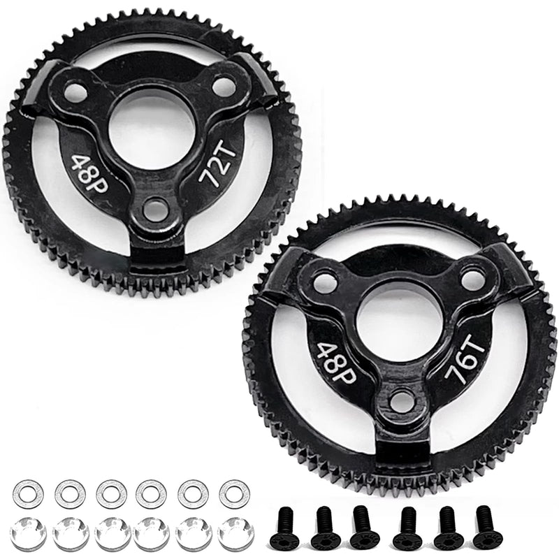 [Australia - AusPower] - RC 48P 72T & 76T Spur Gear Hardened Steel Spur Gear Upgrades Part for Traxxas 1/10 Slash Stampede Rustler Bandit 2WD VXL XL-5 F-150 SVT, (72T & 76T) 