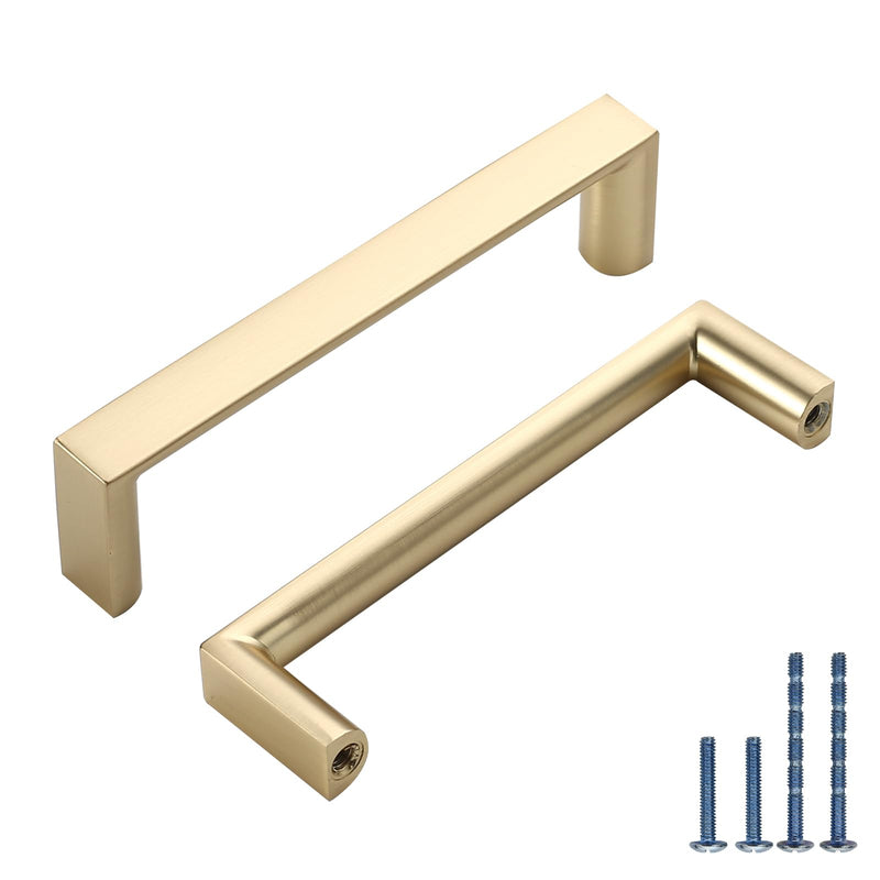 10 Pack 3 Inch(76mm) Kitchen Cabinet Handles Brushed Gold Cabinet Pulls Kitchen Cabinet Hardware Drawer Pulls for Cupboard Wardrobe 3"/76MM Hole Center 10 Pack