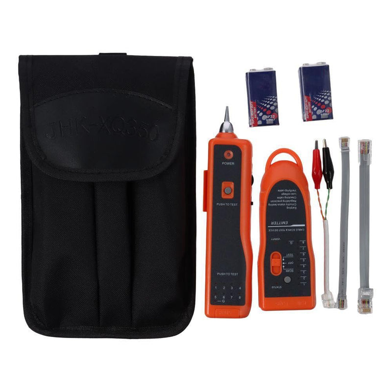 [Australia - AusPower] - Cable Tracker Line Finder Orange Practical Cat5 Cat6 RJ45 UTP STP Detector with Earphone Telephone Wire Tracker Network Maintenance Collation 