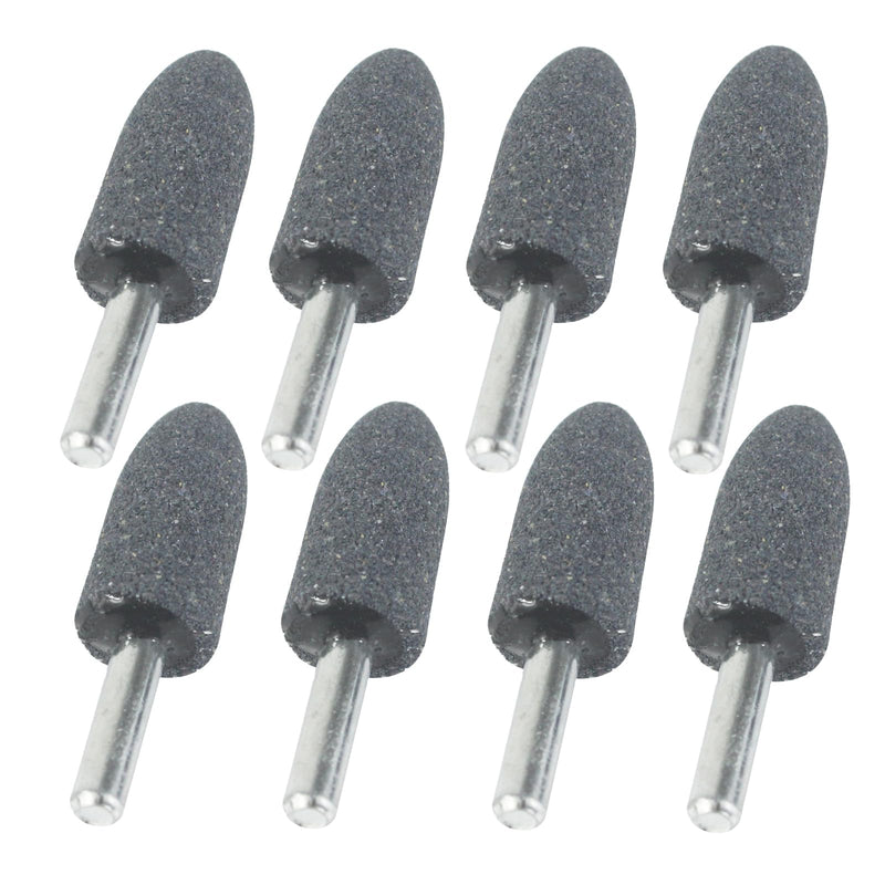 [Australia - AusPower] - Luo ke 16 mm Cone Shape Grinding Stone - 1/4" Shank Aluminum Oxide Mounted Grinding Stones Sharpening Bits for Rotary Tools Drill (Pack of 8) 16mm grinding cone 