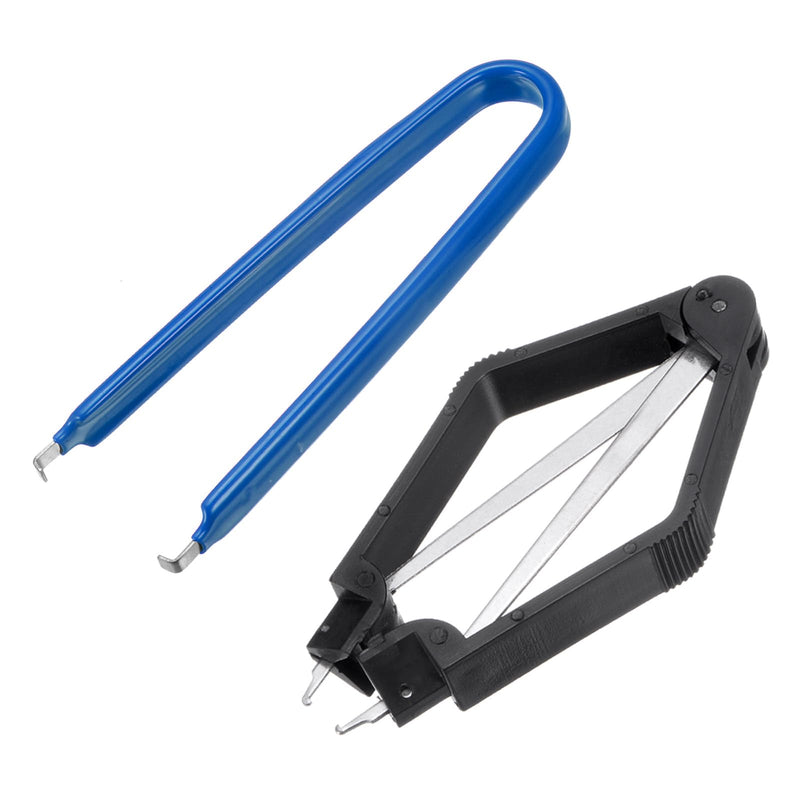 QUARKZMAN IC Chip Extractor 100mm Blue for Component Motherboard (Pack of 2) | Stainless Steel with U Shape IC Chip Switch Puller