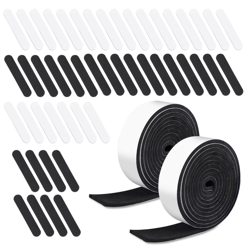 [Australia - AusPower] - 48 Pcs Hat Size Reducer Insert and 2 Rolls Hat Sizing Tape, Hat Inserts to Make Fit Smaller for Cowboy, Fedora, Baseball Caps, Pana, Straw (Black & White) 