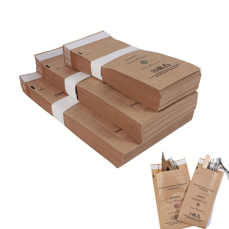 [Australia - AusPower] - Self-Sealing Kraft Paper Pouches for Dry Heat Sterilization - Ideal for Dentist Tools and Nail Art Supplies - 2.9x5.9"/3.9x7.9"/5.1x7.9" Autoclave Cleaning Bags (50pcs 3.9x7.9") 50pcs 3.9x7.9" 