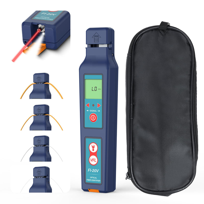 [Australia - AusPower] - Optical Fiber Traffic Live Identifier All-in-one Chuck Respond 800nm-1700nm Built in VFL Visual Fault Locator, Cable Traffic Detector -40dBm to 10 dBm with LED Light Suit for 0.25/0.9/2.0/3.0 Fiber 