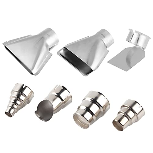 Ausla Steinel Heat Gun HeatNozzles Kit Hot Air Nozzle Set Made of Stainless Steel, Various Shapes, Hot Air Station, Nozzle for Hot Air Soldering Station, Repair Tool, Accessories, 7-Piece Nozzles