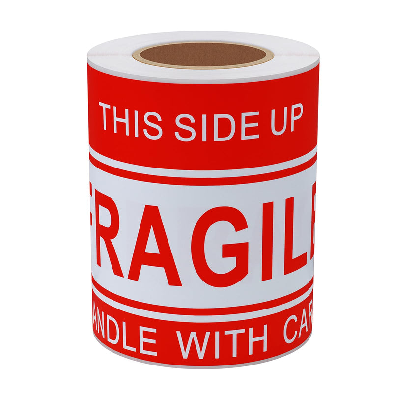 [Australia - AusPower] - 4x6 inch This Side Up Stickers for Shipping Moving Packing Business Glass Warning Fragile Handle with Care Labels 100pcs - Mysuevin (1 Roll) 1 