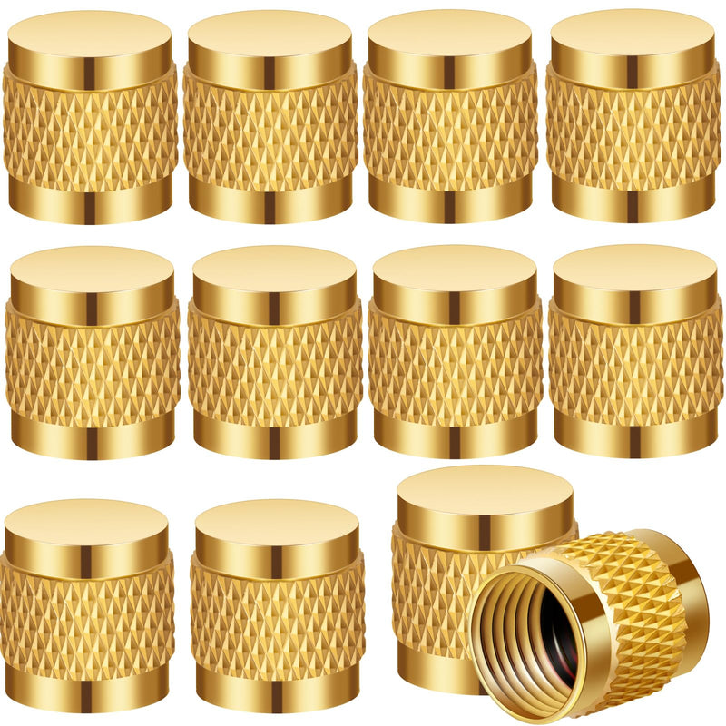 [Australia - AusPower] - 1/4 Flare Cap, Round Brass w/Neoprene o-Ring Seal, HVAC Valve Caps, Refrigerant Locking caps, HVAC Locking caps (10 PCS) 10 
