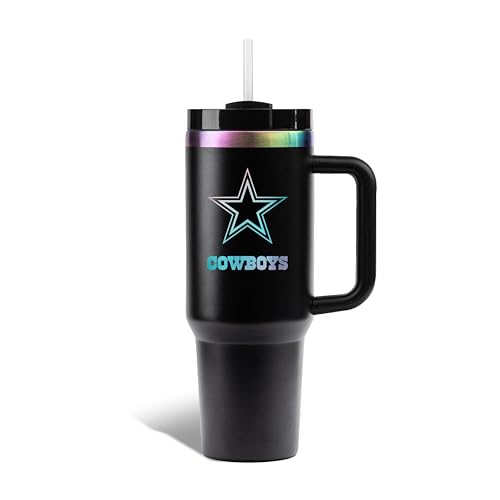 The Memory Company Officially Licensed NFL - Dallas Cowboys 40oz Iridescent Tumbler with Handle