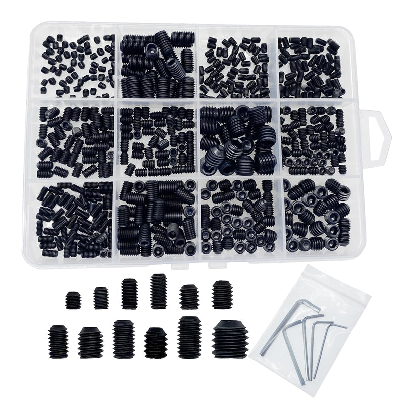 [Australia - AusPower] - 500pcs Set Screws, Set Screws Assortment Kit, Grub Screw Set M3 M4 M5 M6 M8 for Home Repair, Repair Furniture, Electronic Product, Install Door Lock, DIY, Fixtures, 12 Sizes 500pcs(12 Sizes) 