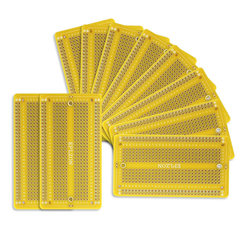 [Australia - AusPower] - 10 Pcs Solderable Breadboard PCB Board Gold-Plated Solder Breadboard for DIY Electronics Projects Apply to Soldering Projects 3.5"x2.05" (Yellow) Yellow 