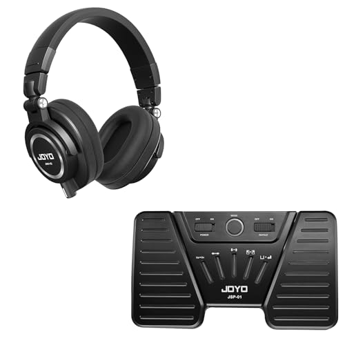 JOYO SP-01 Bluetooth Page Turner Pedal for ipad and JMH-01 Studio Monitor Headphones for Recording