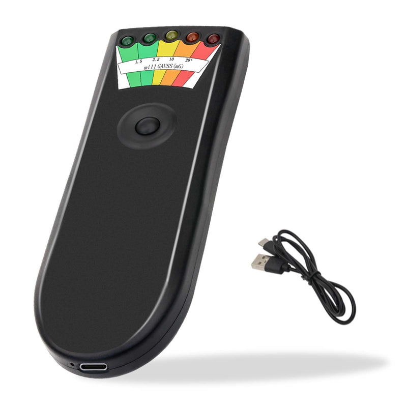 [Australia - AusPower] - EMF Meter, Handheld LED EMF Magnetic Field Ghost Hunting, Paranormal Equipment Tester 50Hz-20,000Hz Black for Home, Office & Outdoor Inspections 
