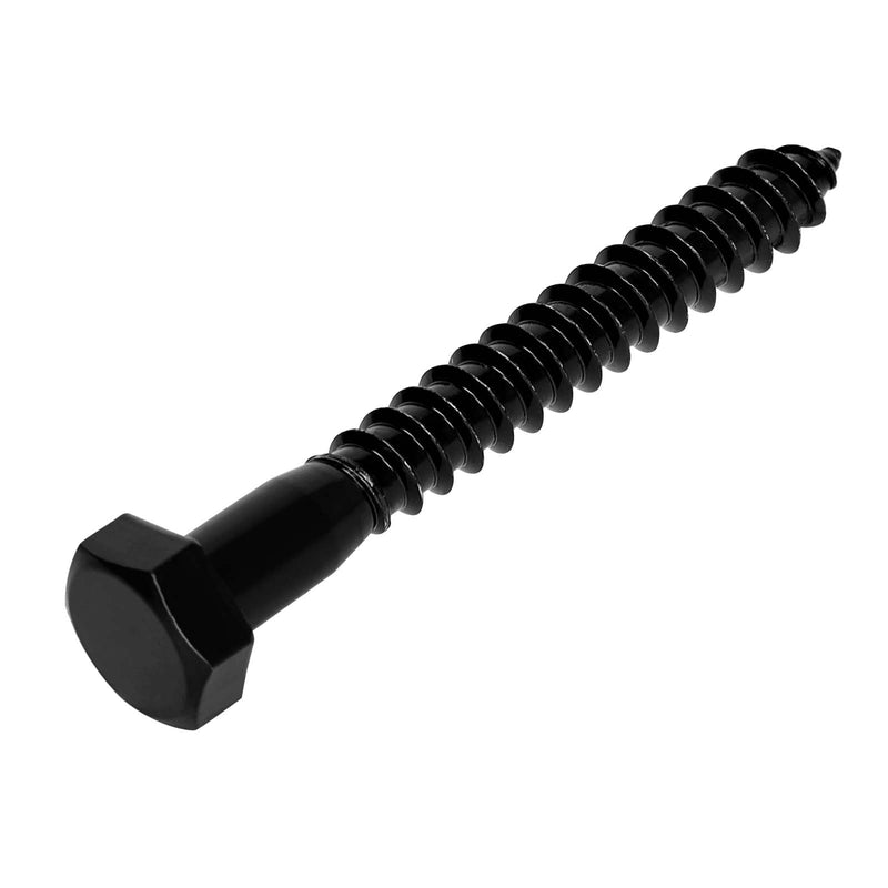 [Australia - AusPower] - 5/16" x 2-1/2" Stainless Steel Lag Screws Bolts, Heavy Duty External Hex Head Wood Screws, Black Finish, Partial Thread, 10 PCS 5/16" x 2-1/2" 