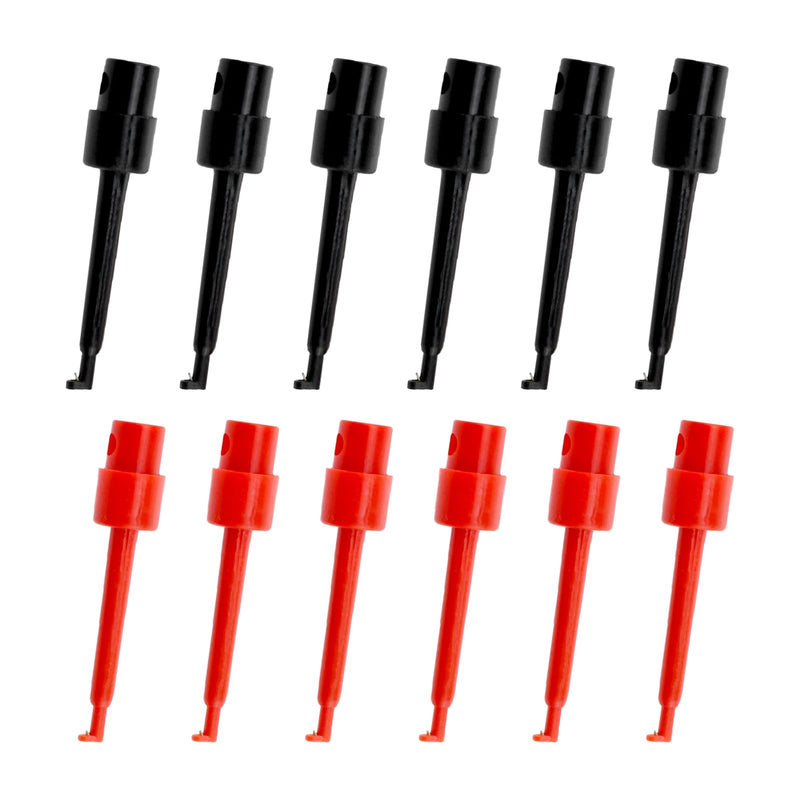 [Australia - AusPower] - 12 Pcs Test Hook Clips Multimeter Test Kit Grabber Test Probe for Wire Electronic Components Testing 