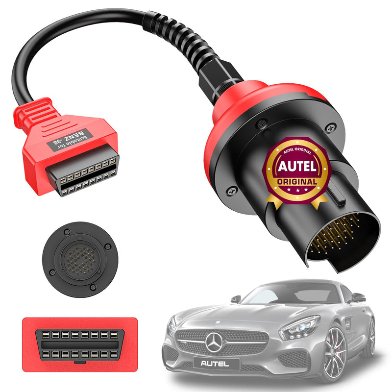 [Australia - AusPower] - Autel Original BENZ-38 PIN Adapter, 38 Pin Male to 16 Pin Female OBDII Connector Compatible with Mercedes-Benz Pre-2001, Work with OBD2 Diagnostic Scan Tool OBD II Scanner 