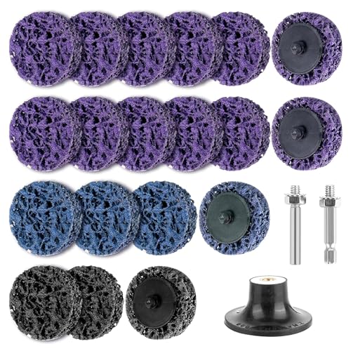 Pack of 19 CSD Sanding Disc, 50 mm Coarse Cleaning Disc with Two Pull Rods for Surfaces, Polishing Rust Removal, Welds Removal