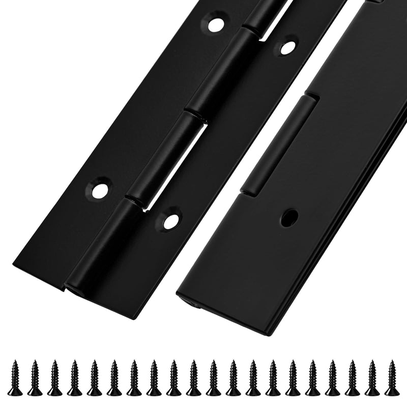 [Australia - AusPower] - 2Pack Heavy Duty Piano Hinge 48 Inch Stainless Steel Piano Hinge Black Continuous Hinge with Hole for Cabinets Boat Marine Door Box French Window Woodworking, 0.047" Leaf Thickness, 1.5'' Open Width 