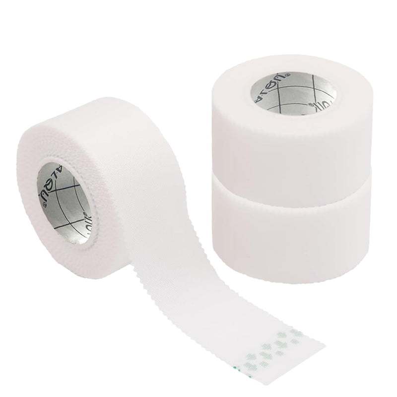 [Australia - AusPower] - Silk Like Medical Tape - Durable Cloth Medical Tape - 1 in x 10yd, 12 Rolls - Surgical Tape Woven for Strongly Holding Large Dressings, Securing Splints, and Ideal for Long-Term Care 3 Rolls 