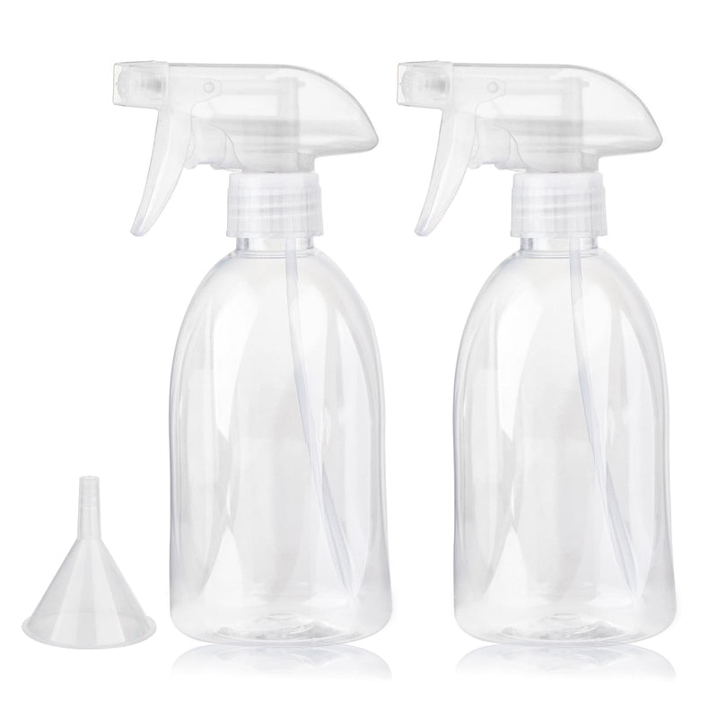 [Australia - AusPower] - Empty Clear Plastic Spray Bottles 13.5oz/400ml Adjustable Nozzle Mist/Stream Water Spray Bottle Heavy Duty Spraying Bottles Plant Mister Spray Bottle for Cleaning Solutions, Plants, Hair Clear*2 