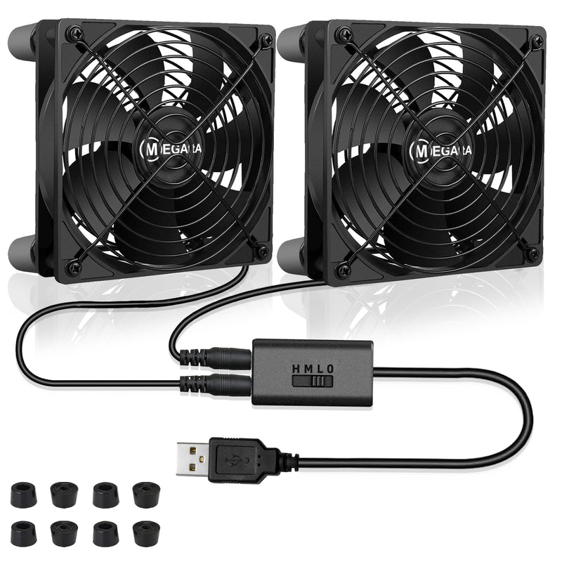 [Australia - AusPower] - 120 x 25mm 5V USB Portable Cooling Fan,External USB Extreme Heat Dissipation Fan,Cooling for Receiver,Raspberry, PlayStation, Game Consoles, Fiber Modem, Internet Gateway,Cabinet (2PCS) 120x25mm(2pcs) 