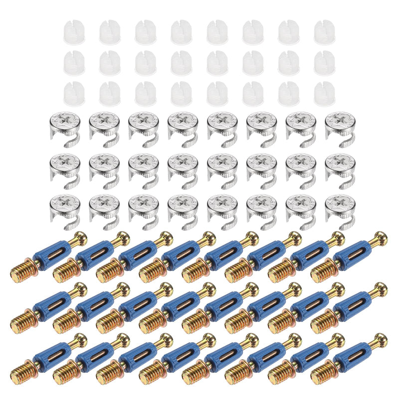 [Australia - AusPower] - uxcell 45 Sets Cam Locks for Furniture, 35mm Cam Lock Nut and Screw, 3 in 1 Furniture Connecting Fasteners with Dowel Eccentric Wheels Pre-Inserted Nuts for Cabinet Bookcase, Blue 