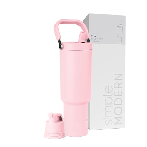 Simple Modern Tumbler with Handle, Water Jug | 40oz | Pink -Blush 40 Ounces