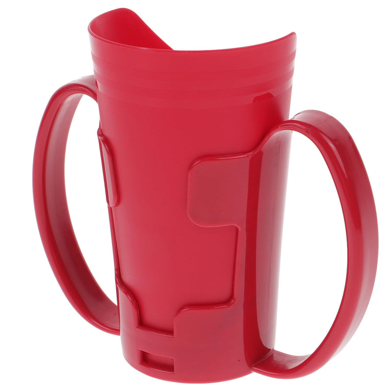 [Australia - AusPower] - Beaupretty Nosey Cup with Handles Cut Out Drinking Cup Dysphagia Cup Hospital Cups for Adults Elderly Disabled Hospital Patients Red 