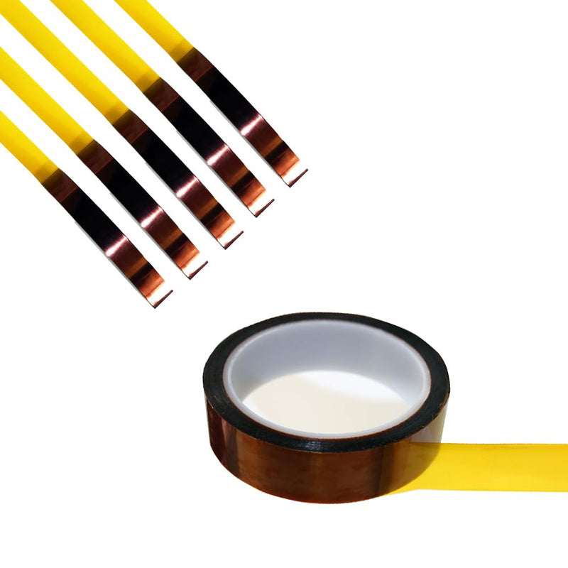 Tapes Master Multi-Size Value Bundle - 5 Rolls - 1/2" x 36 Yds + 1 Roll 1" Kapton Tape 1 Mil Polyimide High Temperature Heat Resistant Heat Transfer Thermal Electrical Insulation Tape