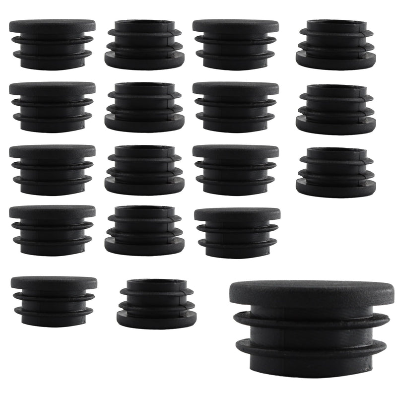 [Australia - AusPower] - 20Pcs 32mm(1-1/4Inch) Round Plastic Plug, Round Pipe Tubing End Cap, Black Furniture Finishing Sliders, Plastic Glide Protection for Round Metal Tube and Furniture 32mm(1-1/4Inch) 20 