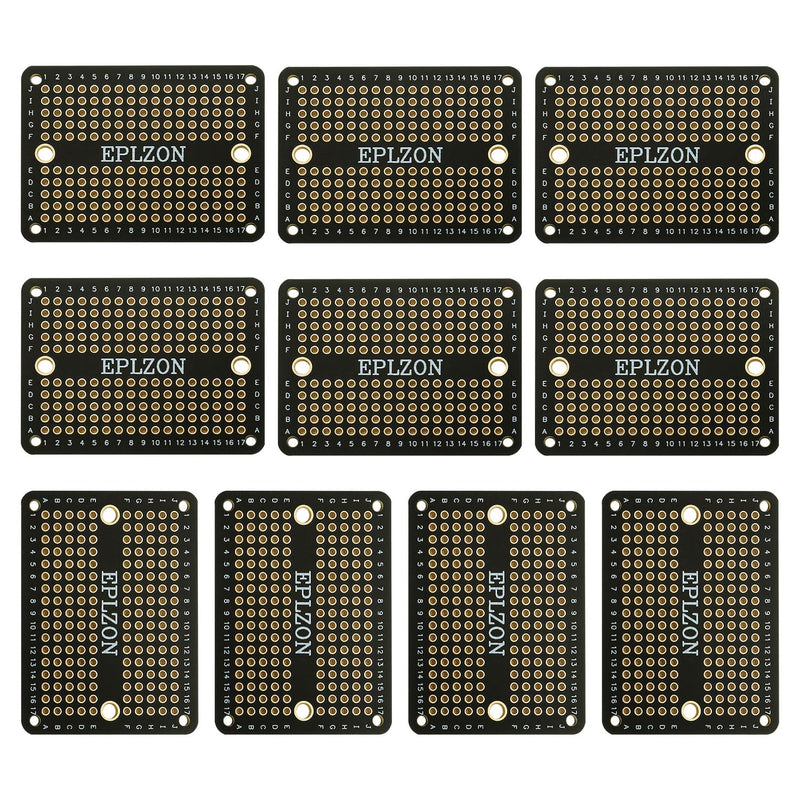 [Australia - AusPower] - Solderable Breadboard Mini PCB Board Gold-Plated Solder Breadboard for DIY Electronics Projects Apply to Soldering Projects 2.0"x1.5" Mixed Color(Pack of 10 Pcs,BLACK) Black 