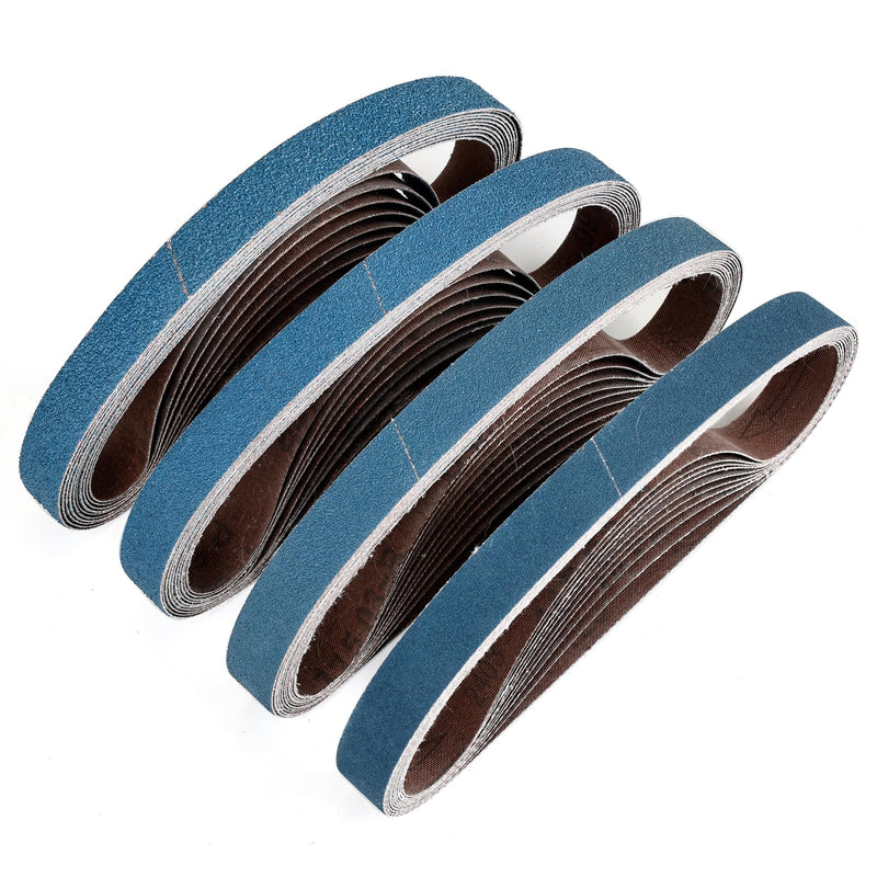[Australia - AusPower] - 3/4 x 20.5 Inch Zirconia Sanding Belts, 40Pcs 10 Each of 40/60/80/120 Assorted Grits, Belt Sander Sanding Belt for Knife Blade Sharpening, Metal Polishing, Derusting, Woodworking 3/4‘’ x 20.5‘’-40Pcs 