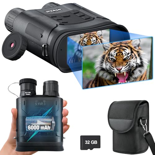 Nightiger Night Vision Binoculars High Resolution 6x5 Excellent Color Optics Built-in 6000mAh Rechargeable Batteries FHD Night Vision Goggles with Camera Night Vision Monocular Telescope Binoculars