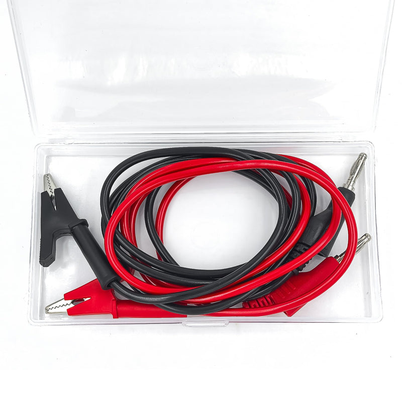 [Australia - AusPower] - 4mm Stackable Banana Plug Banana Plug to Alligator Clip Test Lead Wire Cable 3.3Ft/1M Red and Black Set for Multimeter Electrical Testing(2Pcs) 