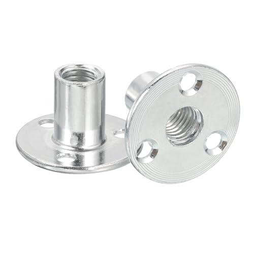 uxcell M12 carbon steel Brad Hole Tee Nuts, 15-piece round base furniture hardware set