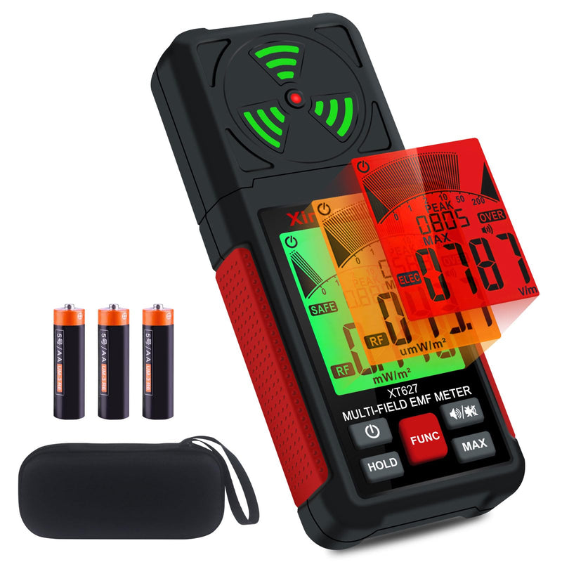 [Australia - AusPower] - Xin Tester EMF Detector Meter 3-in-1 Digital Electromagnetic Radiation Magnetic Field Reader Tester, Home Outdoor Microwave Radioactive Ghost Hunting Cell Phone Towers WiFi Signal Detecting XT627 