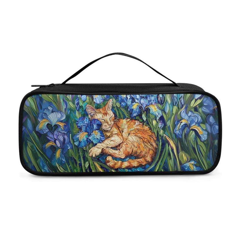 [Australia - AusPower] - Van Gogh Cat Stethoscope Case Large Protective Stethoscope Casewith Handle Shockproof Hard Organizer Storage Bag Medical Assistant Accessories Van Gogh Cat 