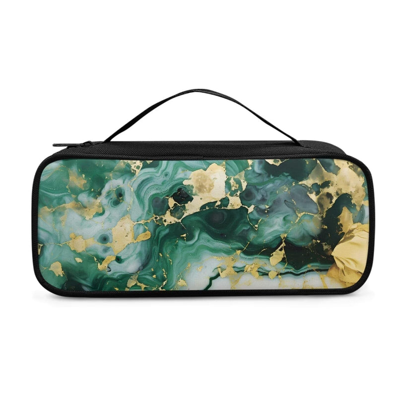 [Australia - AusPower] - Green Marble Stethoscope Case Large Protective Stethoscope Casewith Mesh Pockets Large Hard Organizer Storage Bag for Nursing Accessories Green Marble 