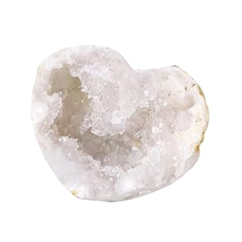 Erliway Moroccan Agate Geode with Crystal Natural Heart-Shaped Agate 2-2.4"