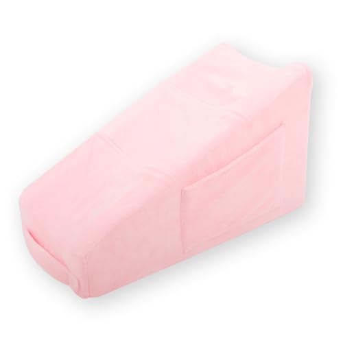 Sexysamba Arm Pillow Arm Elevation Pillow with 5 Pockets for Post Surgery Support Pillow for Elbow Arm Rest Wedge Pillow Shoulder Surgery Pillow with Removable Non-Slip Bottom Pillow Case - Pink 15.57"x9.4"x7.9"
