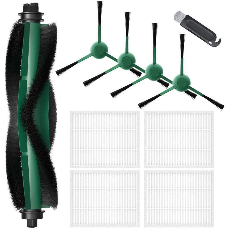 Y0140 Replacement Parts Accessories Compatible with iRobot Roomba 104/105 Vac & Combo, Y0140, Q0120, Y0110, Q011, Q0520 Robot Vacuum, 1 Roller Brush, 4 Hepa Filters, 4 Side Brush, 1 Cleaning Brushes 1+4+4+1