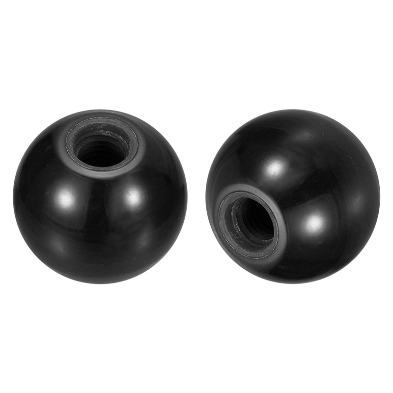 [Australia - AusPower] - uxcell 2Pcs Threaded Ball Knobs, M16 Female Thread Phenolic Thermoset Ball Knob 50mm Dia Round Operation Ball Handles for Machine Lever Handle, Black 