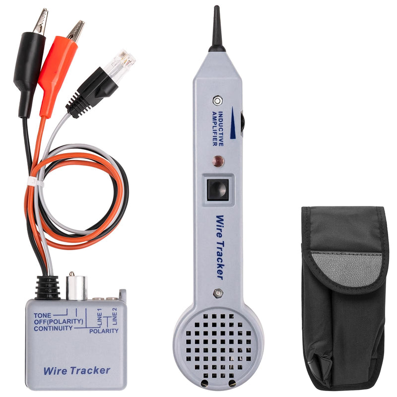 [Australia - AusPower] - 200EP High Accuracy Cable Tracker Kit with Adjustable Tones, Easy-to-Use Tone Generator and Probe Kit for Versatile Cable and Wire Maintenance, Ideal Toner Electrical Tool, Clear 