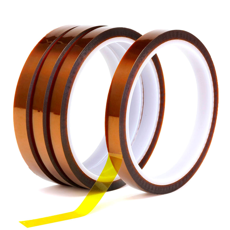[Australia - AusPower] - Valley'sYuMiao 4Rolls,10mm×108fts, Heat Tape for Sublimation, Heat Resistant Tape, Heat Transfer Tape, Polyimide Tape, No Residue, Max Temp 500℉/260℃/533K, Total 432fts 4Roll 500℉max 