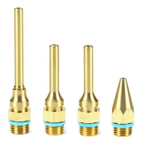 QWORK pure copper glue gun nozzle set with assorted replacement tips for hot melt glue guns