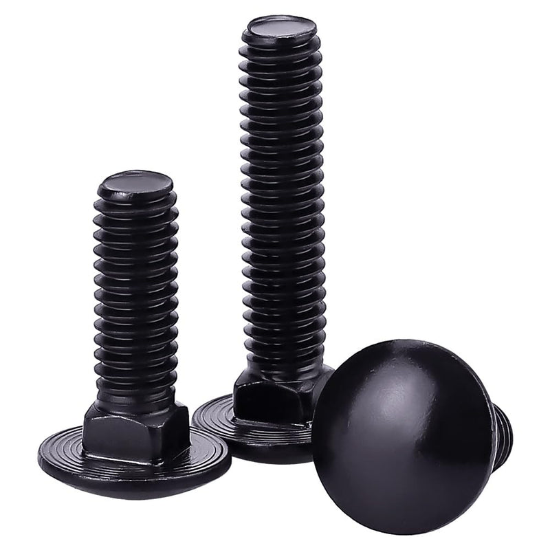 [Australia - AusPower] - 1/2-13 x 3 Black Steel Carriage Bolts, 304 Stainless Steel 18-8, Round Domed Head Square Neck Carriage Bolts Screws, Coarse Thread UNC, 6 PCS 1/2-13 x 3" 